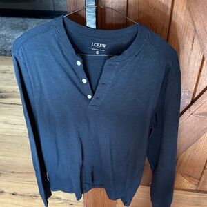 J. Crew Navy Long Sleeve Henley Shirt